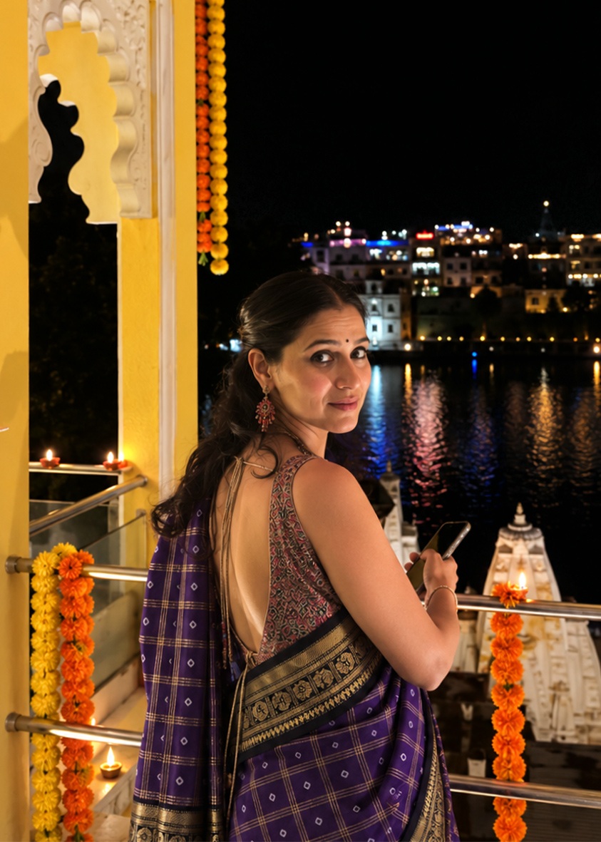 Sungudi festive saree - vibrant colours for Pongal, Diwali and celebrations